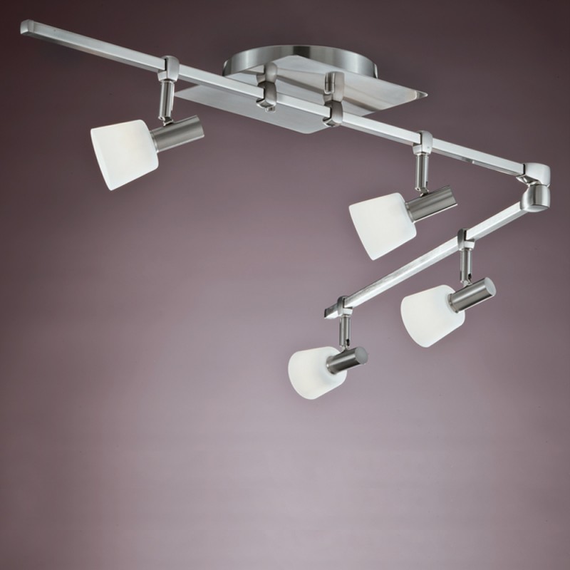 New Kaster 4-Light Articulated Ceiling Bar Nickel New Kaster 4-Light Articulated Ceiling Bar Nickel