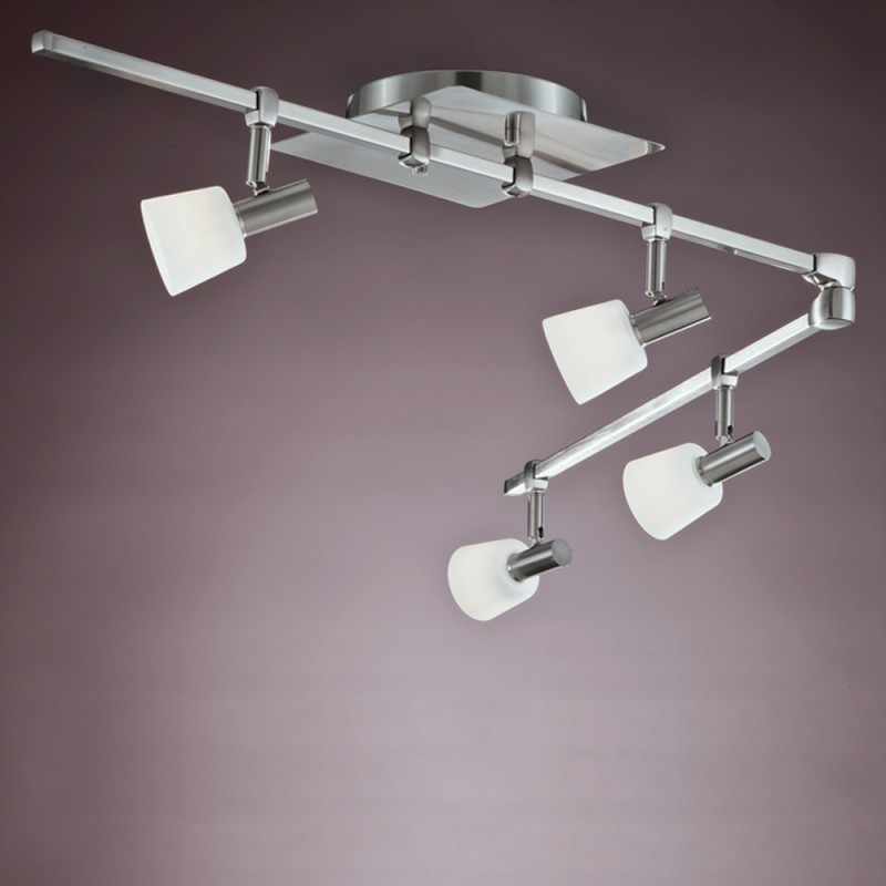 New Kaster 4-Light Articulated Ceiling Bar Nickel