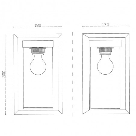 Applique d'extérieur Rute IP23 1xE27 Noir Mat