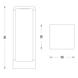 Cota Baliza IP65 Pisa led 9W 50cm