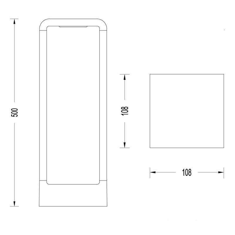 Cota Baliza IP65 Pisa led 9W 50cm
