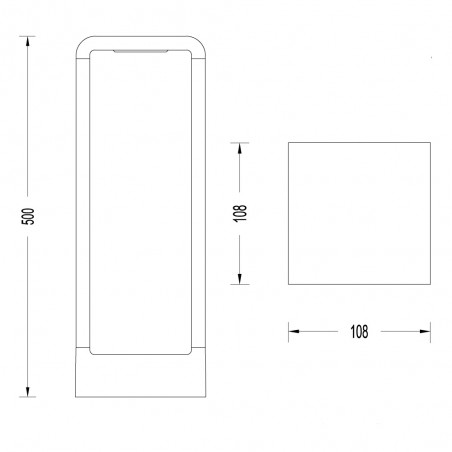 Cota Baliza IP65 Pisa led 9W 50cm