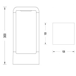 Cota Baliza IP65 Pisa led 9W 30cm