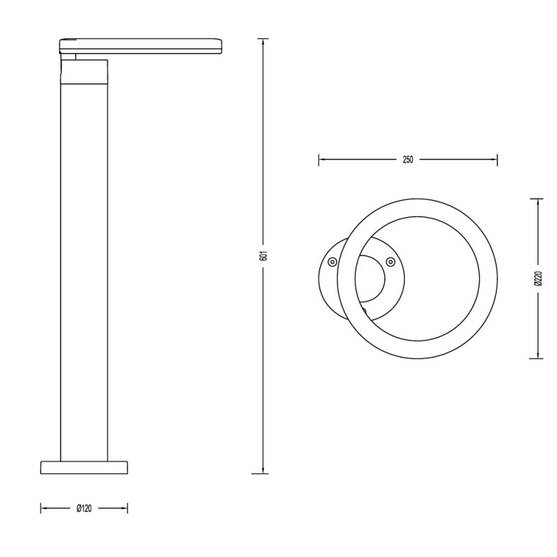 Satur Outdoor LED Bollard Light IP54 8W 4000K Anthracite