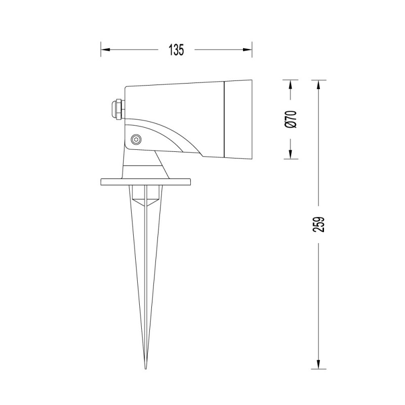 Medidas del Aplique y baliza IP65 Put led 12W