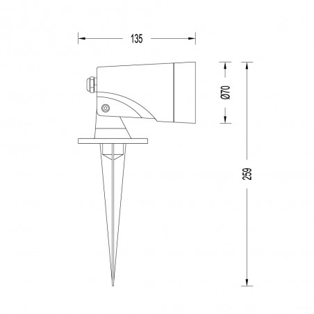 Medidas del Aplique y baliza IP65 Put led 12W