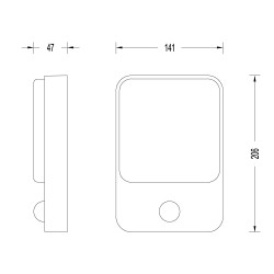 Cota Aplique IP54 Sun led 8W con sensor