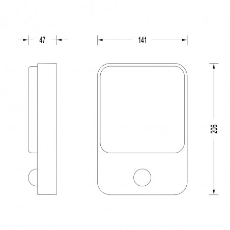 Cota Aplique IP54 Sun led 8W con sensor