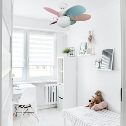 Orion AC Ceiling Fan with Light Pastel Multicoloured