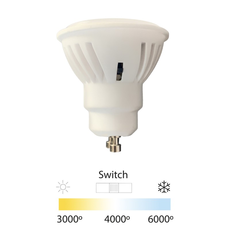 Bombilla GU10 8.2W CCT con switch