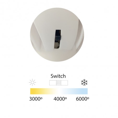 Detale switch más temperatura de iluminación 3.000-4.000-6.000º Kelvin