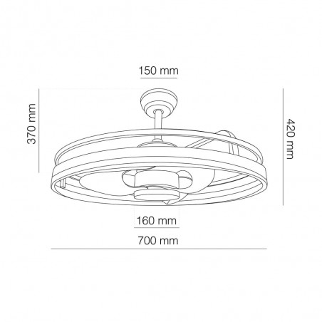Agra DC LED Ceiling Fan 48W CCT Nickel