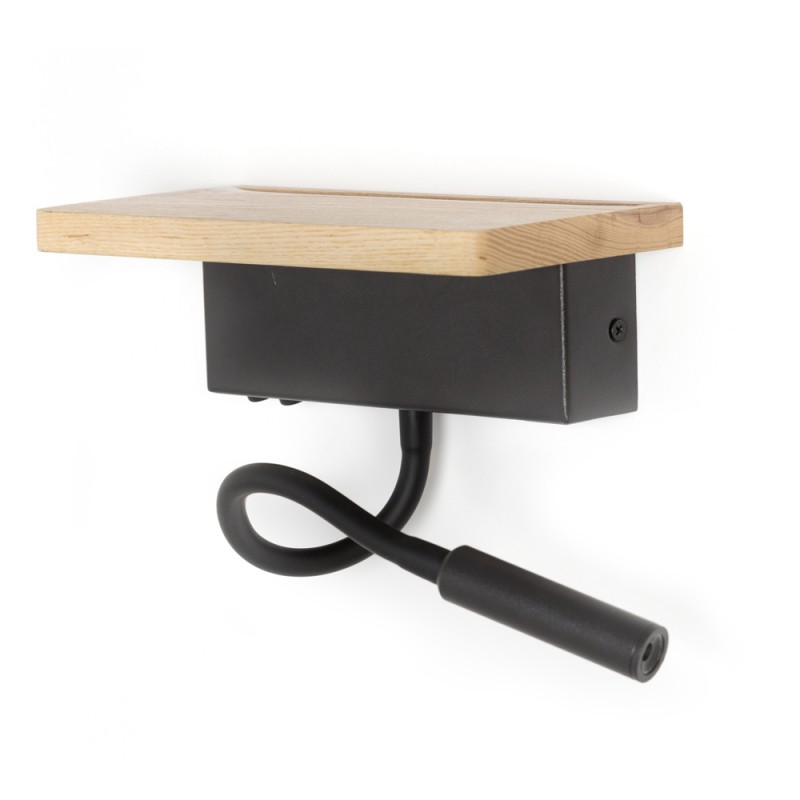 APLIQUE LED DE MADERA BACH 5W+3W CON USB