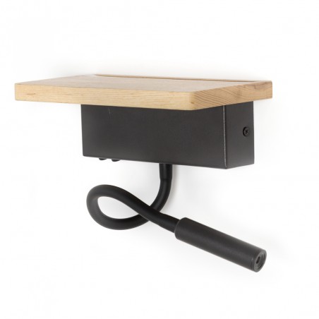 APLIQUE LED DE MADERA BACH 5W+3W CON USB