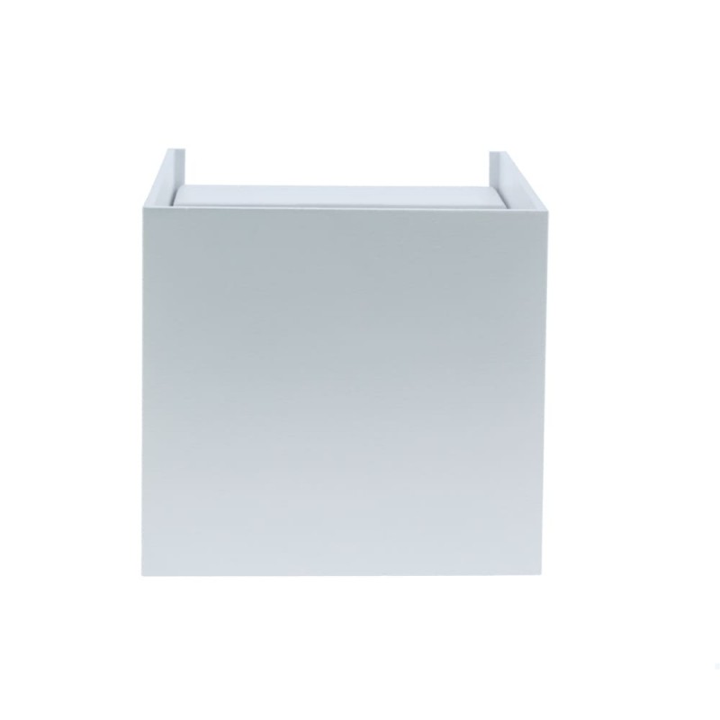 Vista frontal Aplique IP54 Cube led 2x5W 3000K blanco encendido