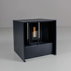 Aplique IP54 Cube led 2x5W 4000K antracita sobre superficie