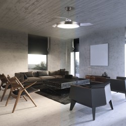 Ventilador DC Areca níquel LED 48W CCT ambiente CCT