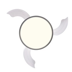 Vista inferior Ventilador DC Areca níquel LED 48W CCT