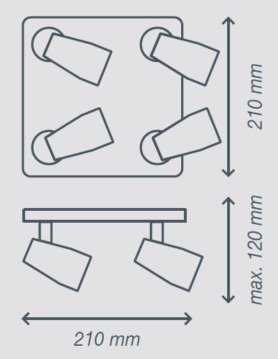 Aspe 4 Spotlight Ceiling Plate