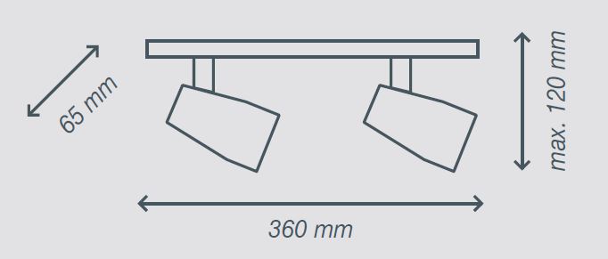 Aspe 2 Spotlight Ceiling Bar